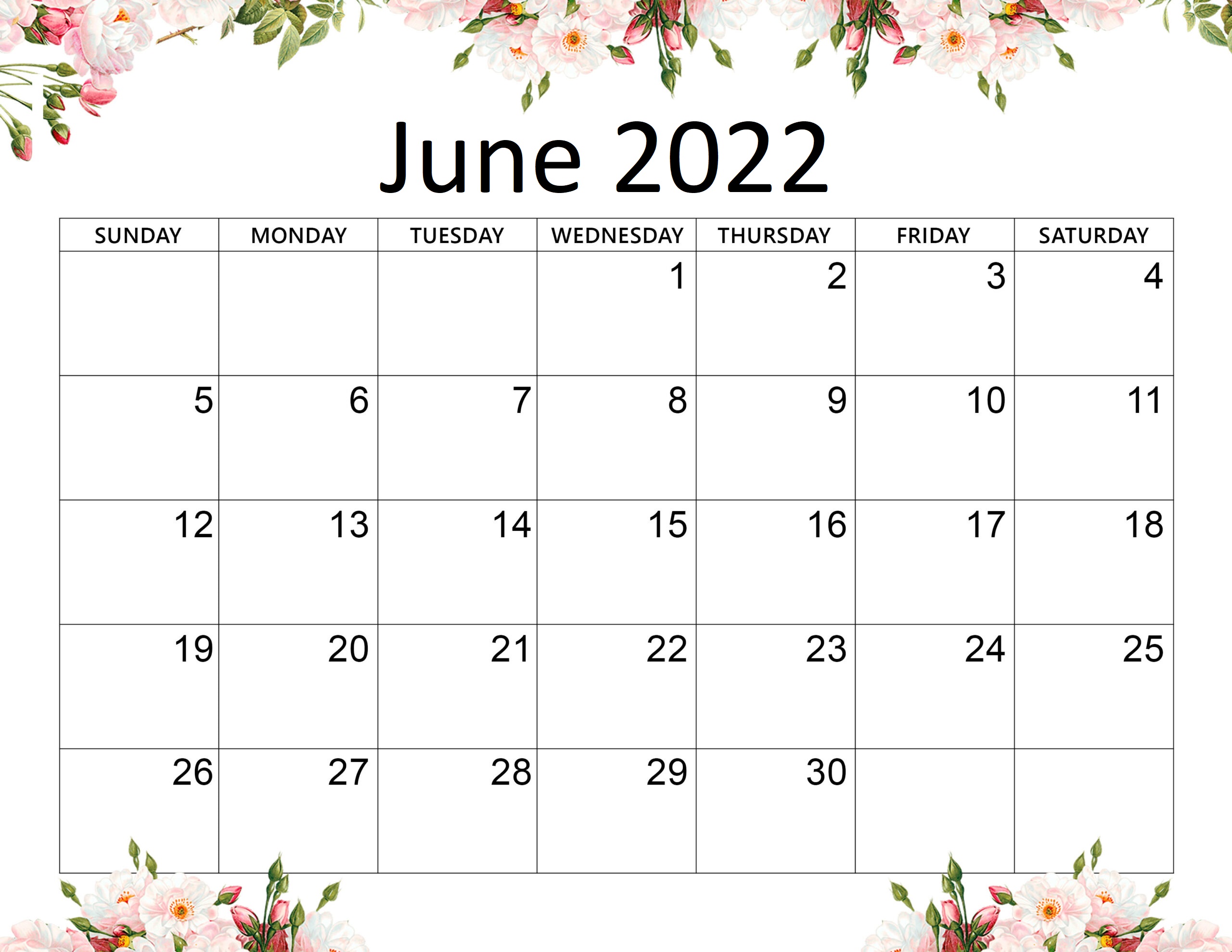 Cute June 2022 Calendar New