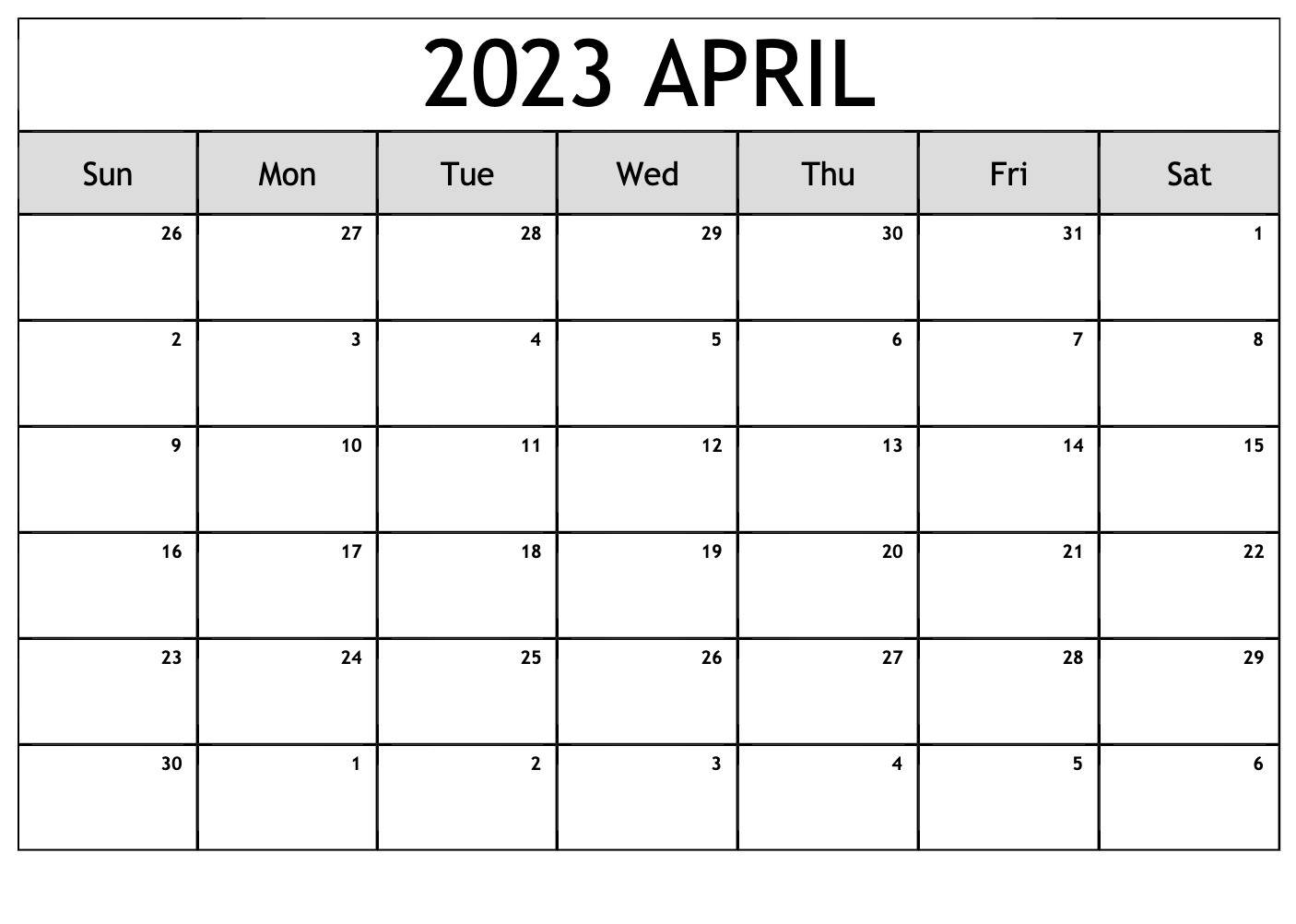 April 2023 Calendar With Holidays PDF
