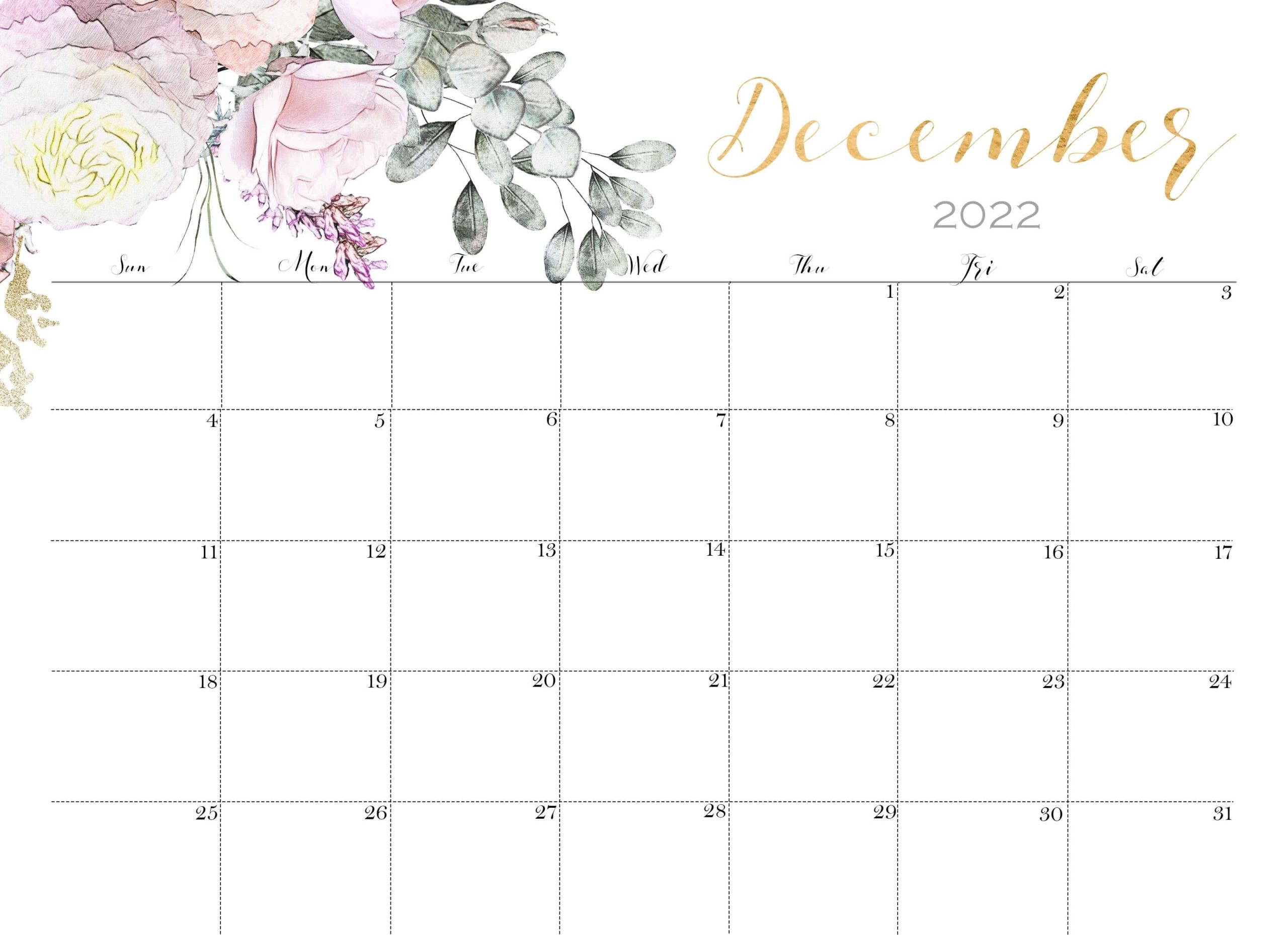 Cute December 2022 Calendar New