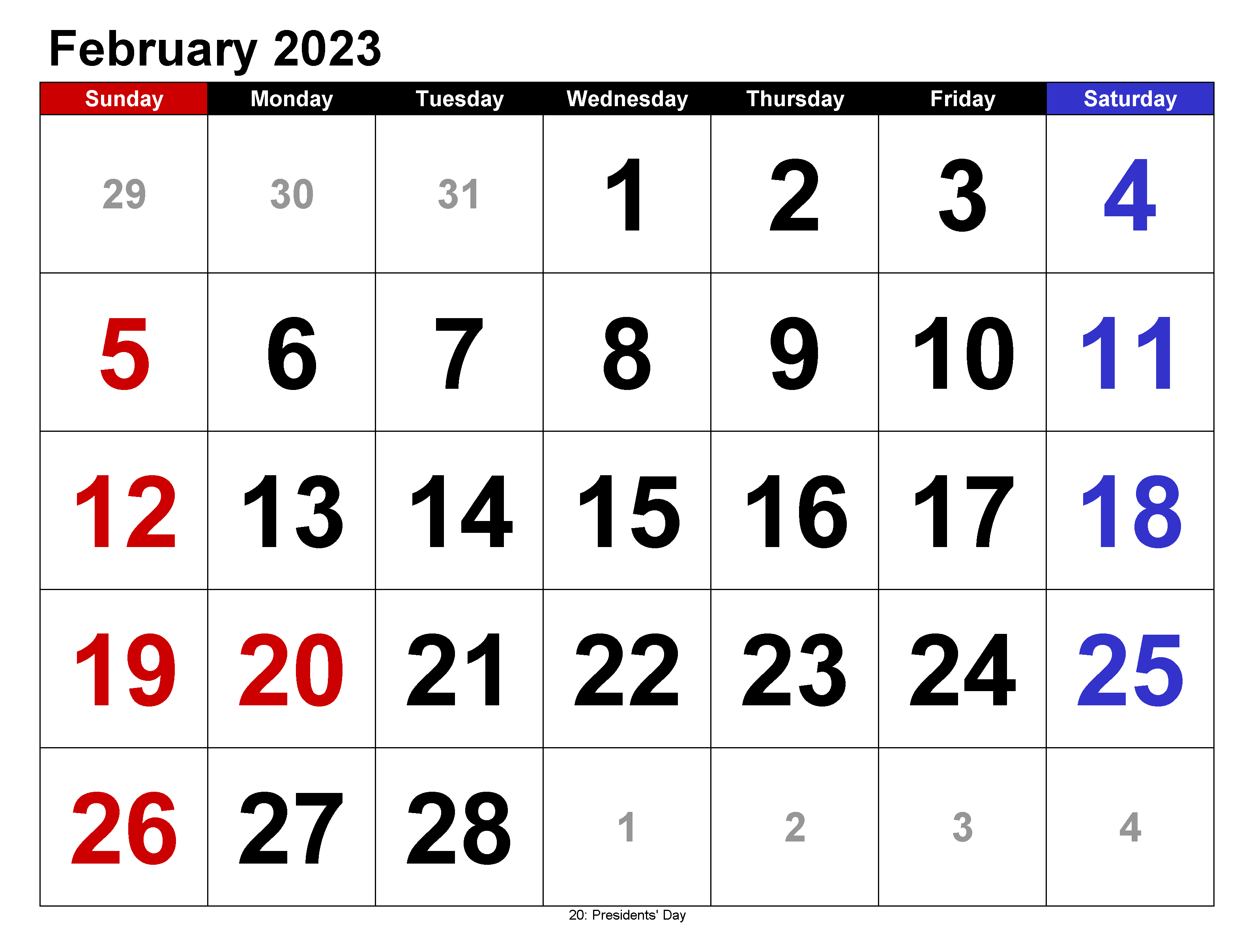 Cute February 2023 Calendar Latest
