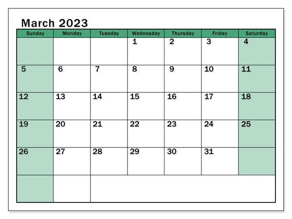 Cute March 2023 Calendar New