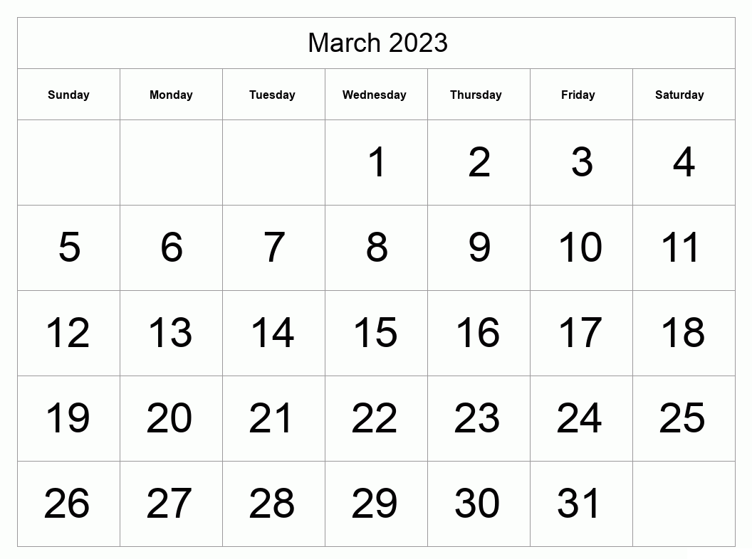 Cute March 2023 Printable Calendar