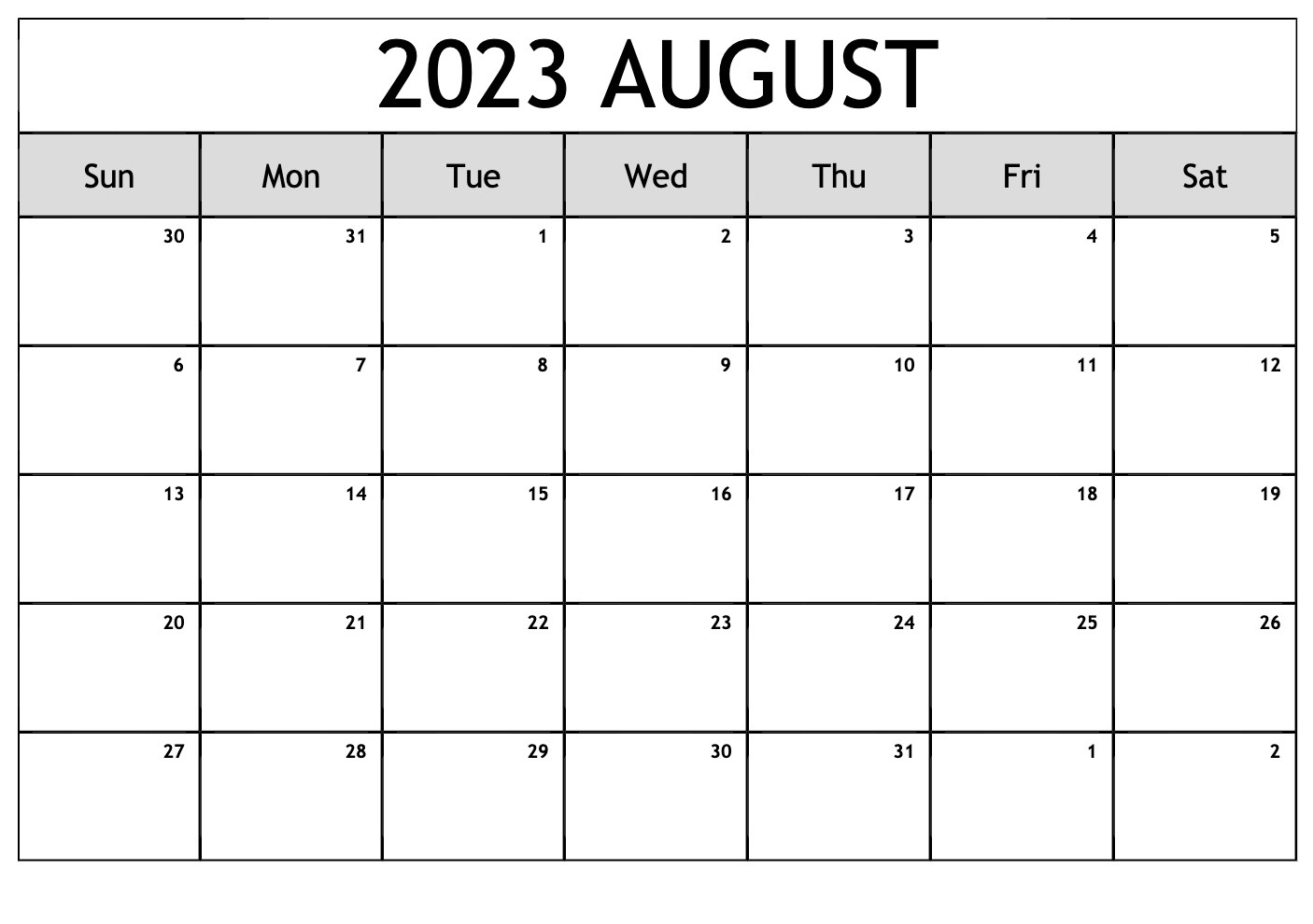 August 2023 Calendar With Holidays