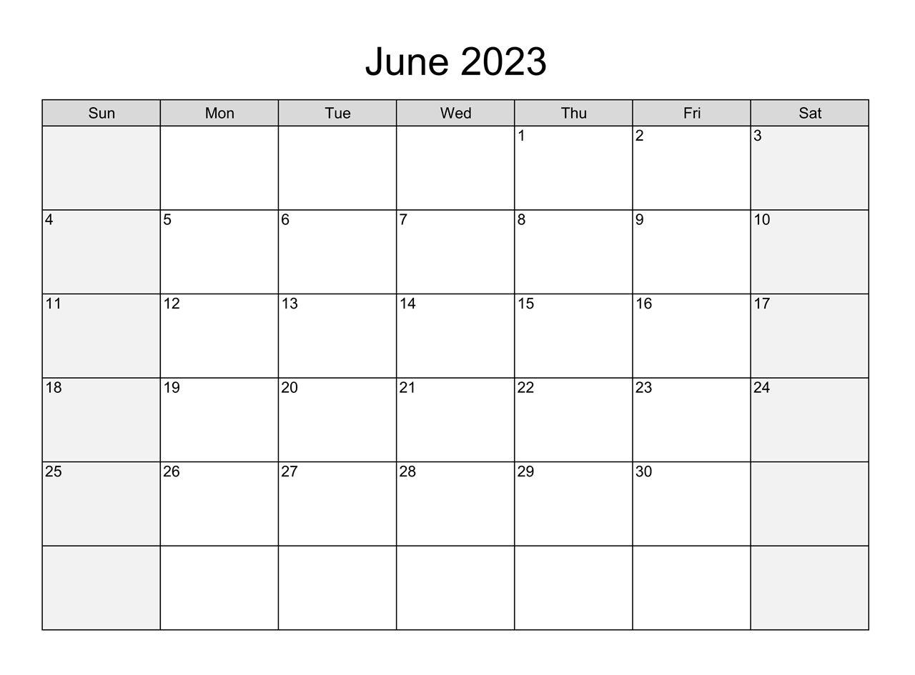 Cute June 2023 Calendar Template
