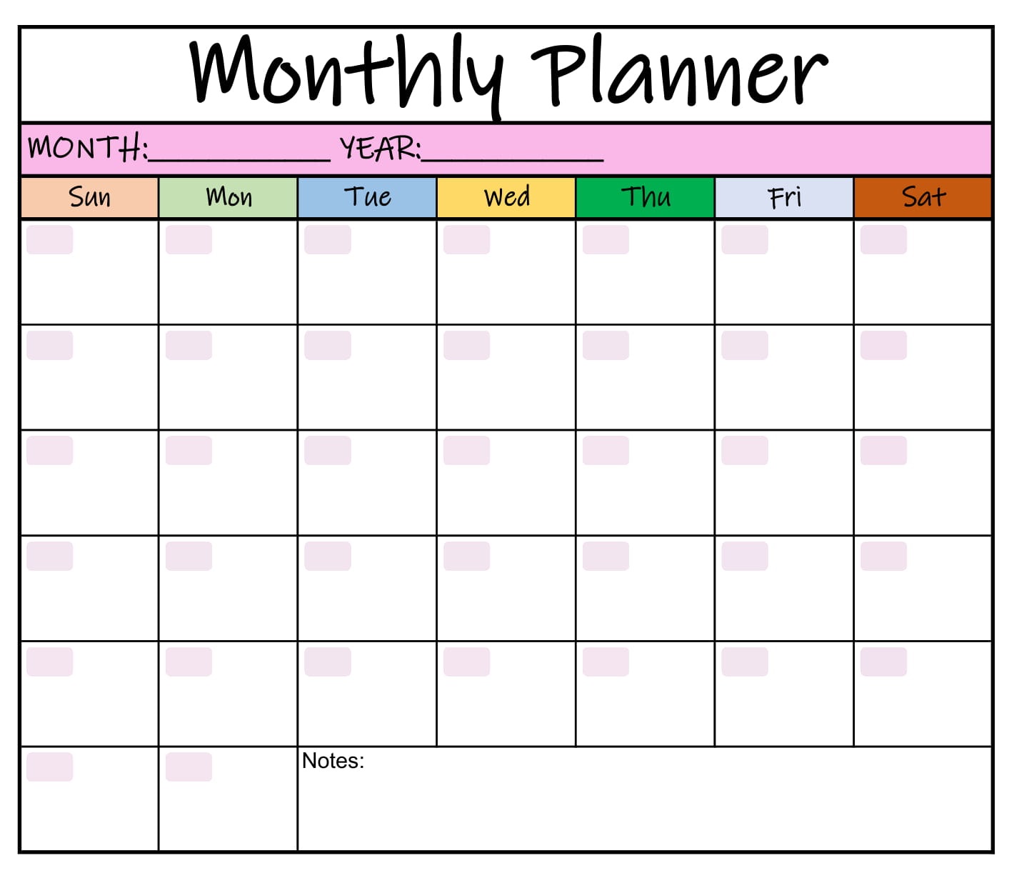 Monthly Planner PDF