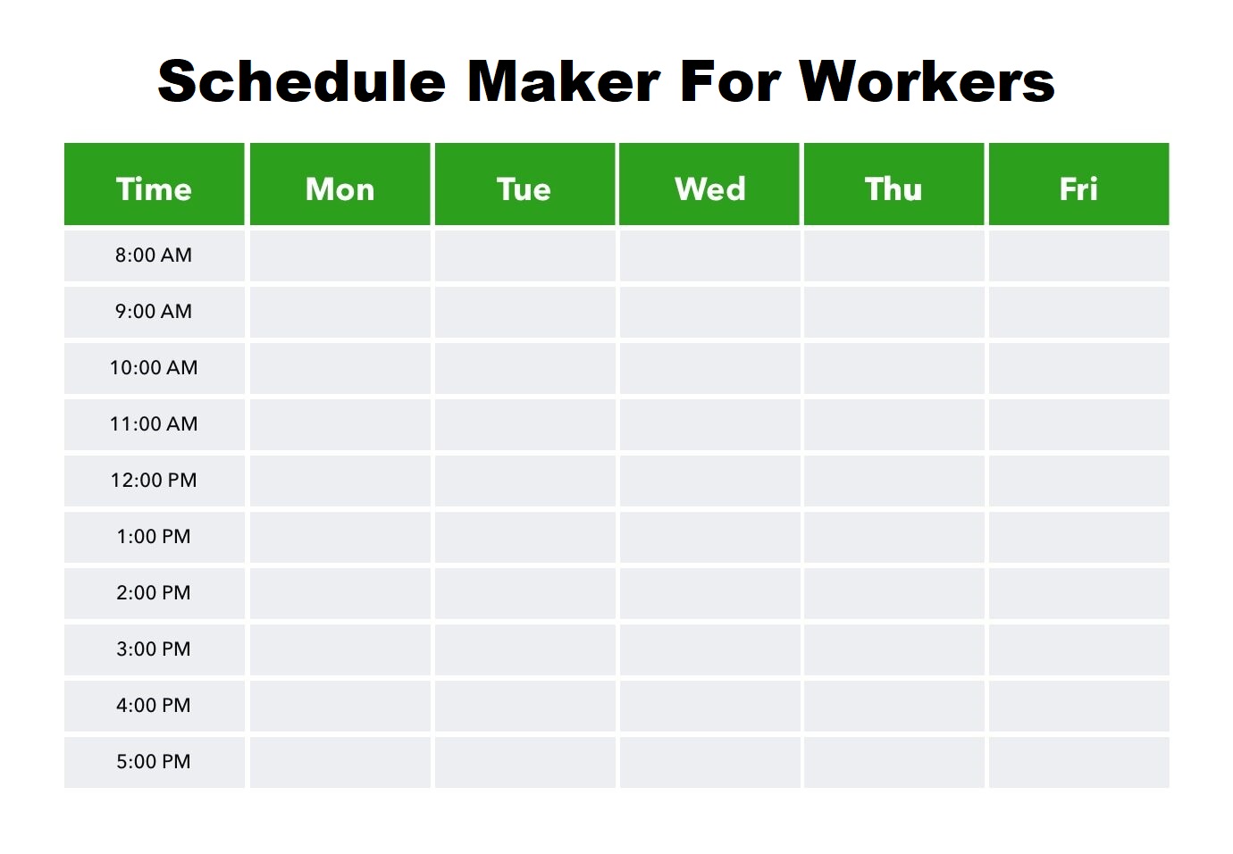 Schedule Maker For Workers