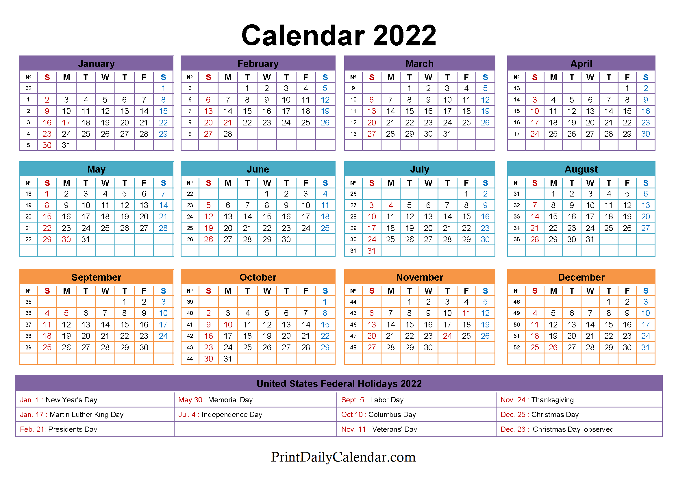 Desktop Calendar 2022 PDF