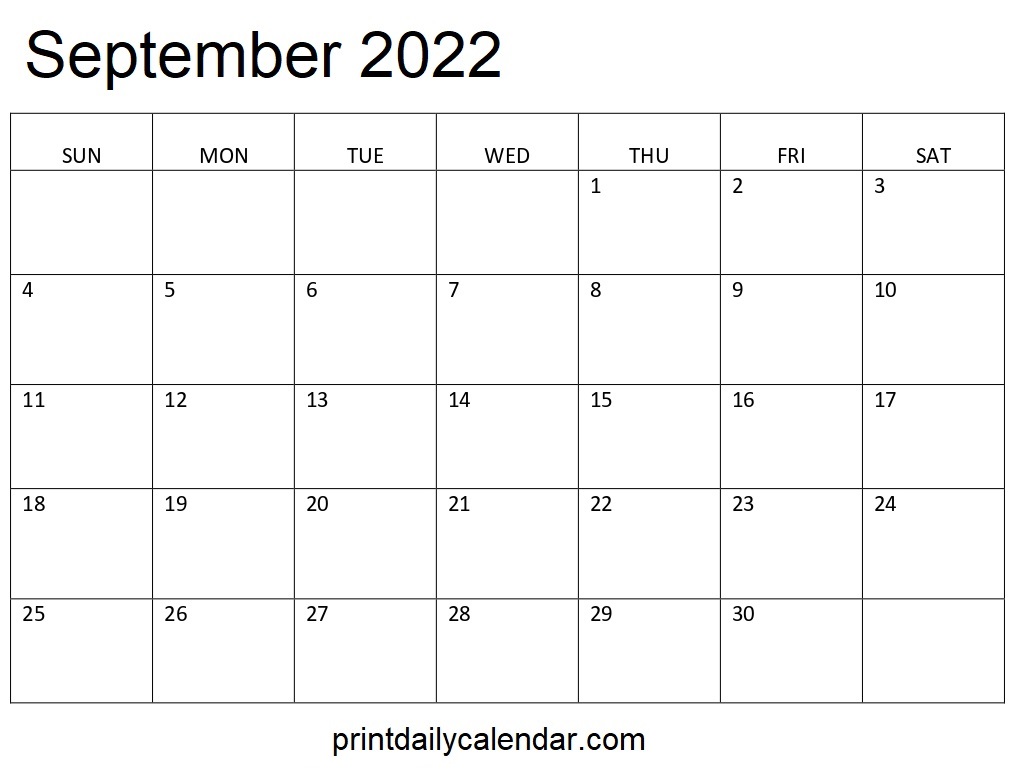 September Calendar With Holidays