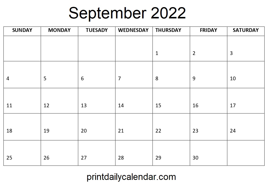 September Calendar