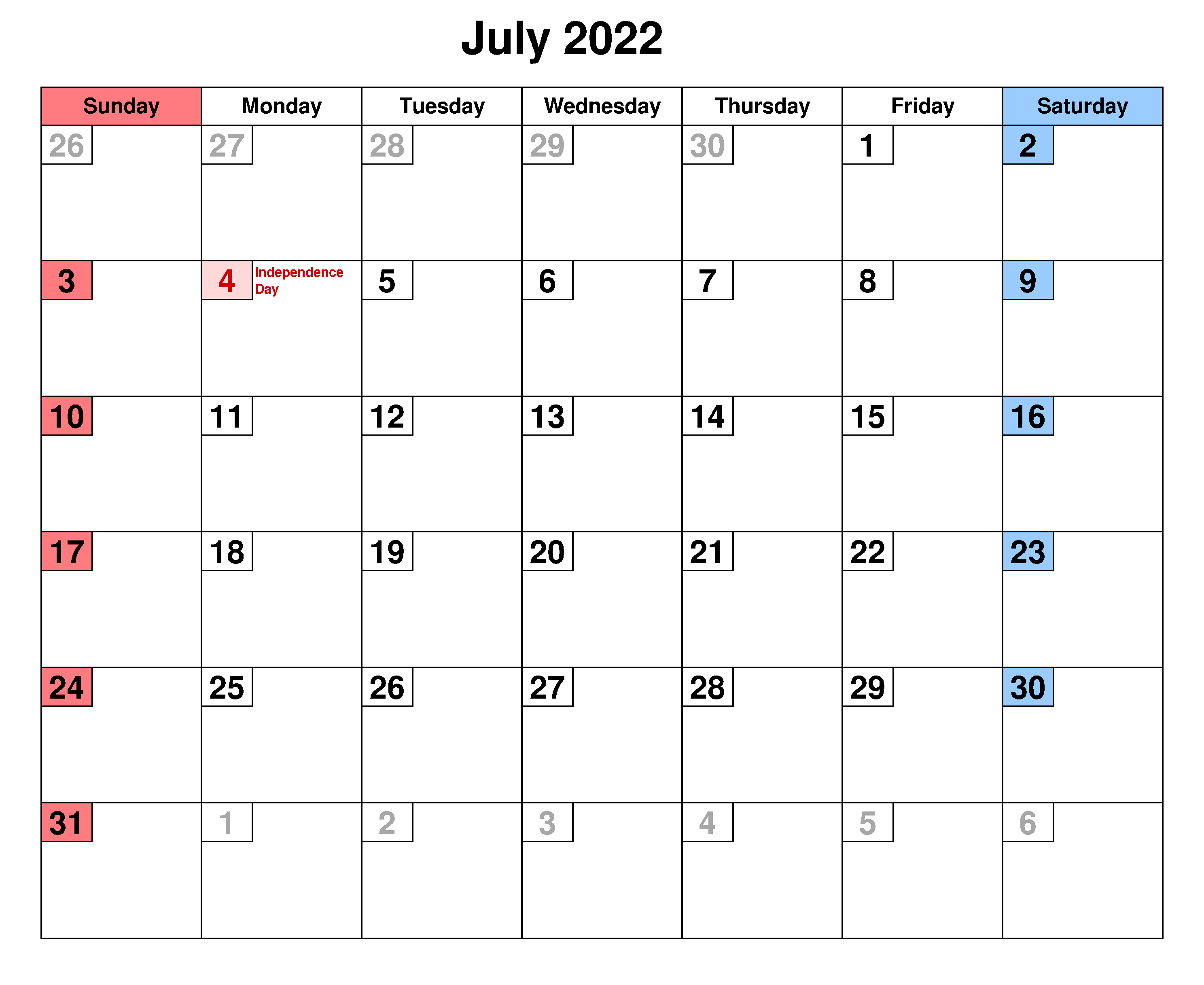 Cute July 2022 Calendar New