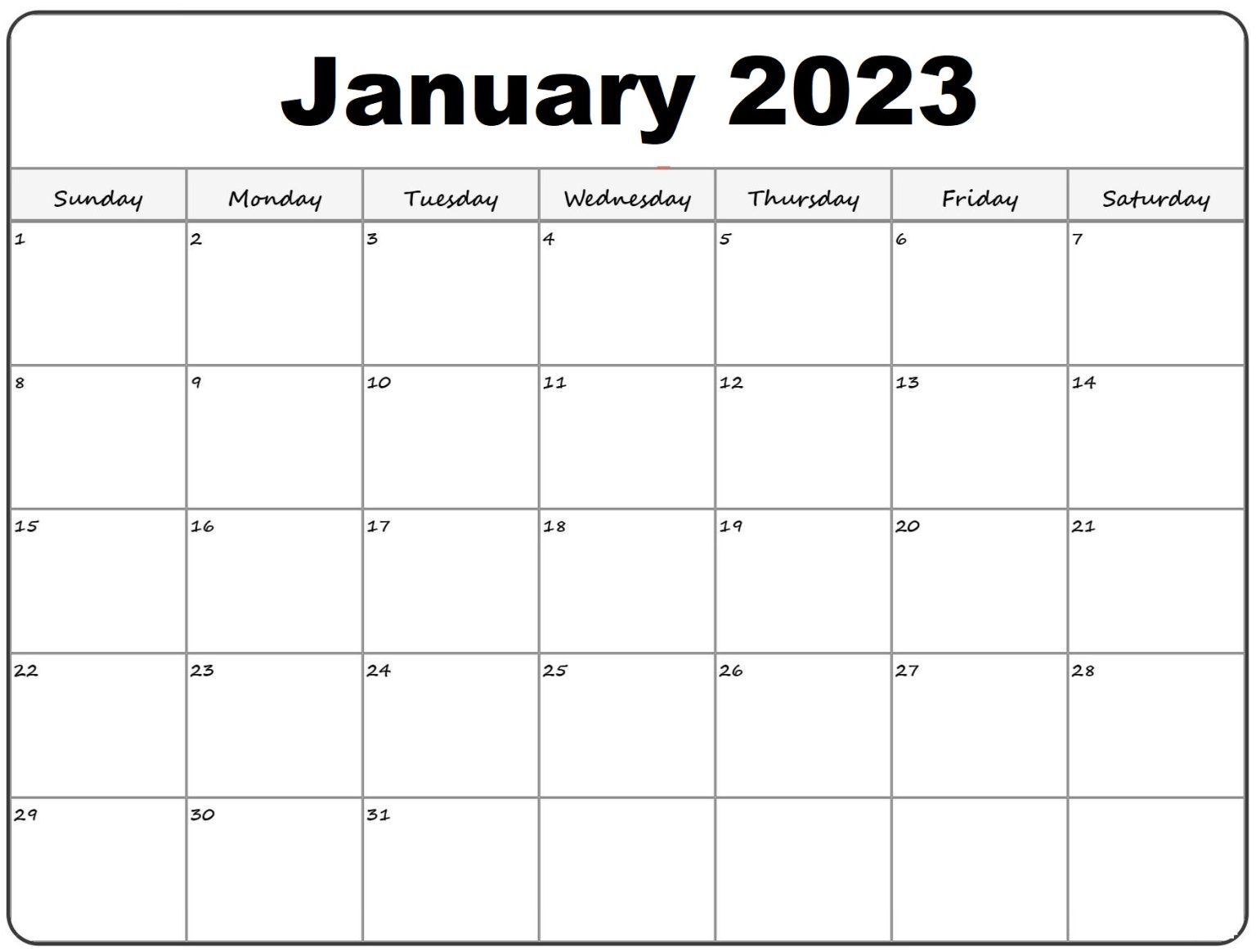 Cute January 2023 Calendar - Manage Time And Organize Your Life