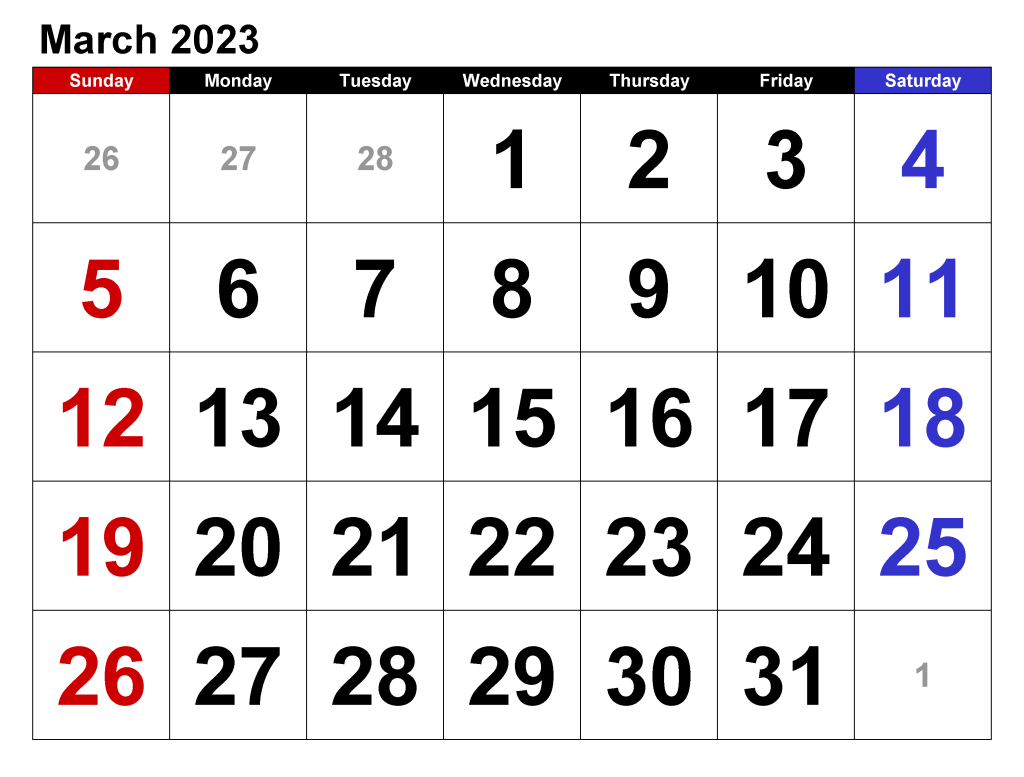 March 2023 Calendar - Celebrate St. Patrick's Day