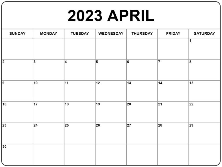 Printable April 2023 Calendar - Check Out The Work Planner Printable April 2023 Calendar - Check Out The Work Planner