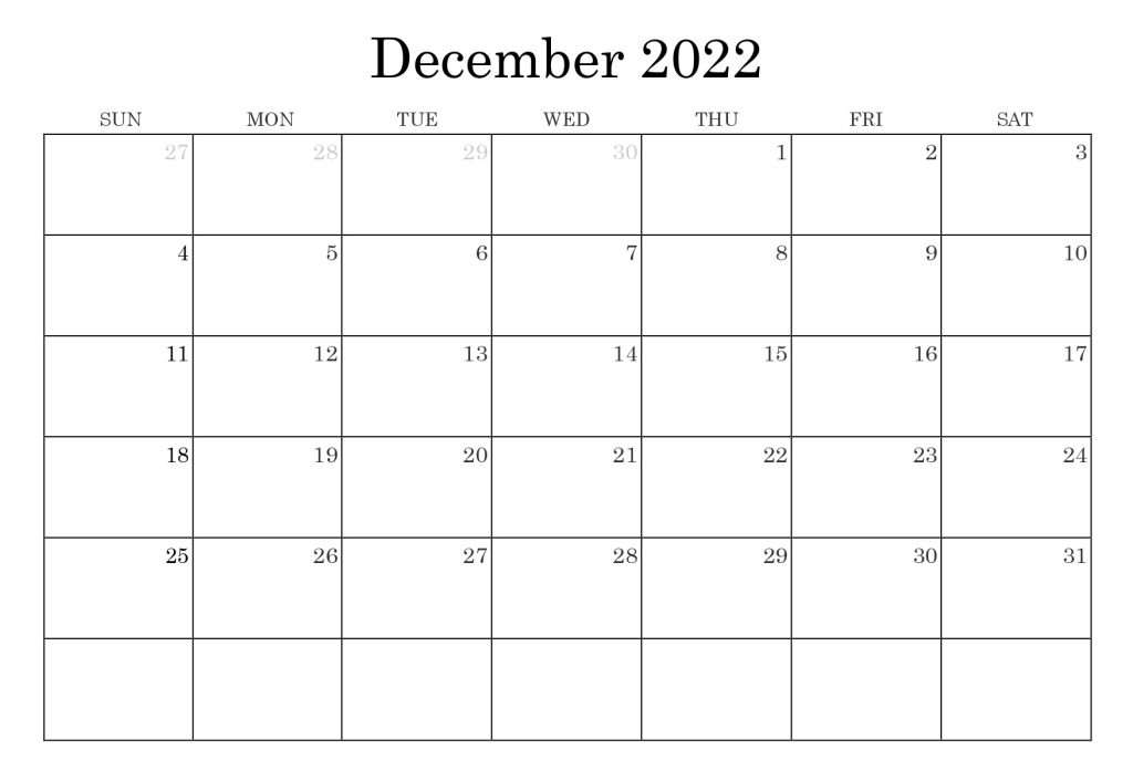 Printable December 2022 Calendar - To Plan Your Every day