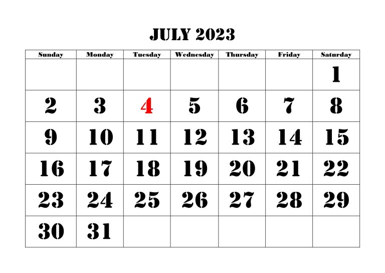 Cute July 2023 Calendar Archives