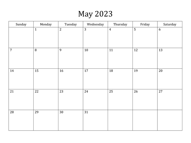 Cute May 2023 Calendar