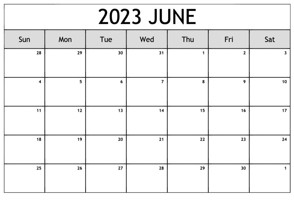 Print June 2023 Calendar With Holidays